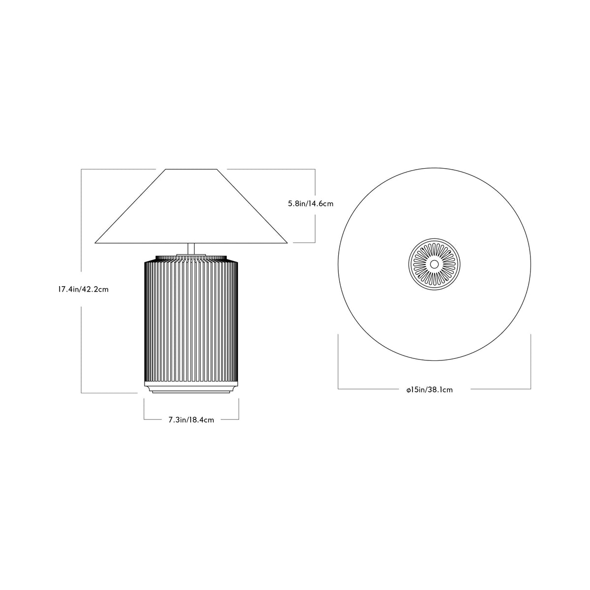 Silo I LED Table Lamp - line drawing.