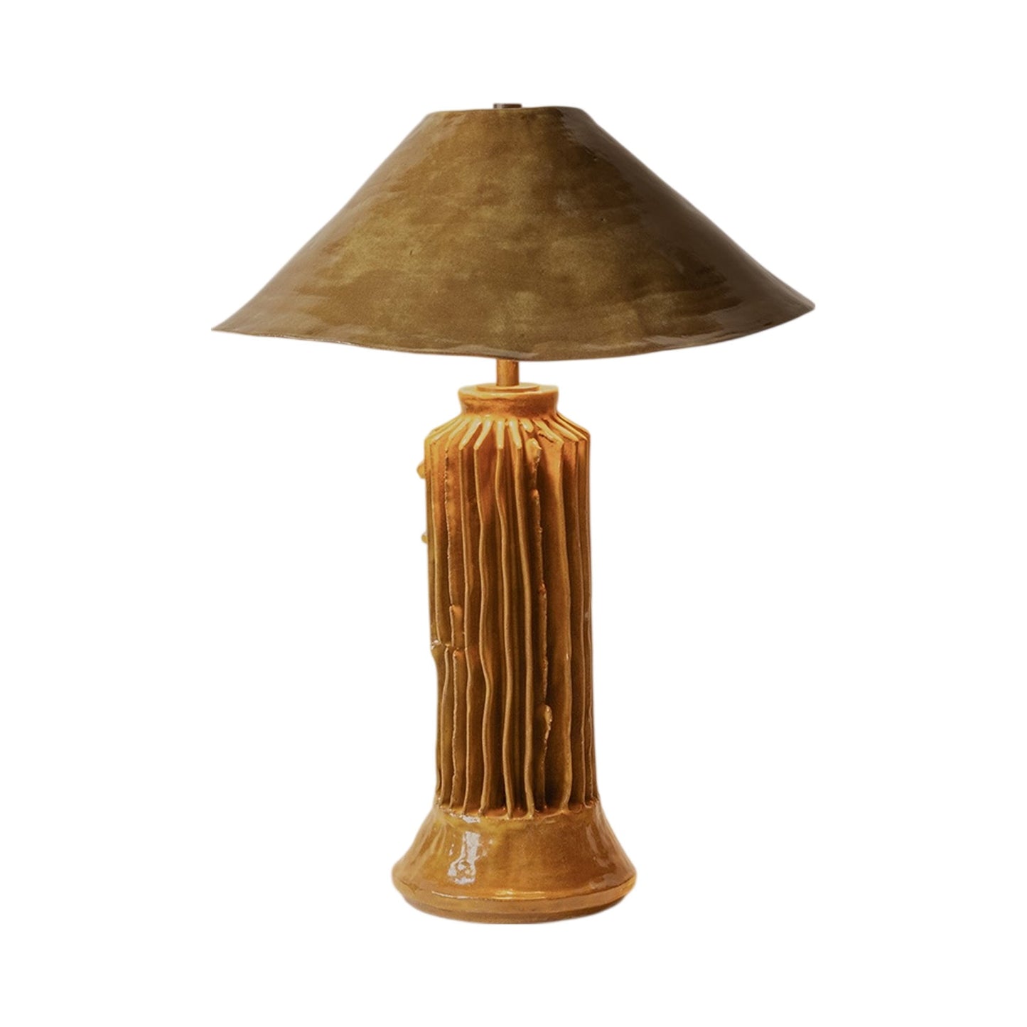 Silo II LED Table Lamp in Lichen Yellow.