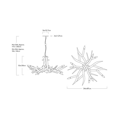 Superordinate Antler Chandelier - line drawing.