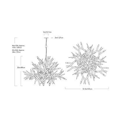 Superordinate Antler Chandelier - line drawing.