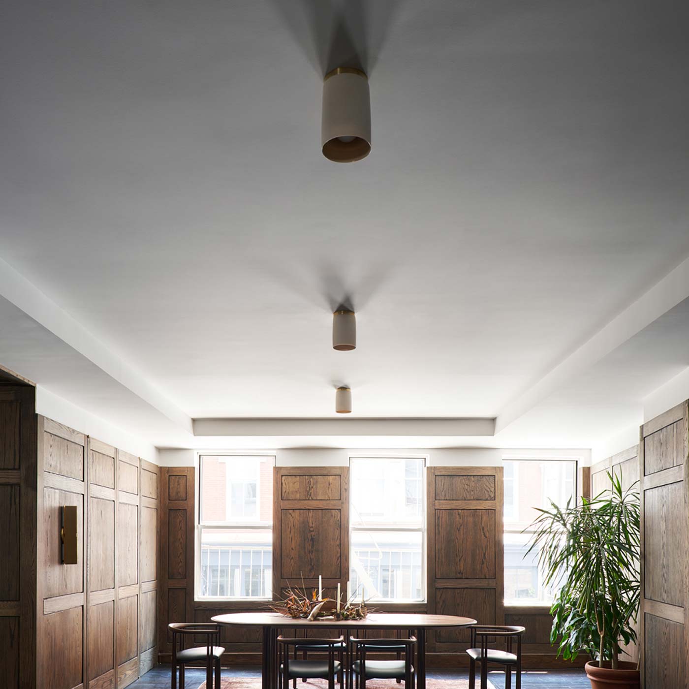 Surface Flush Mount Ceiling Light in living room.