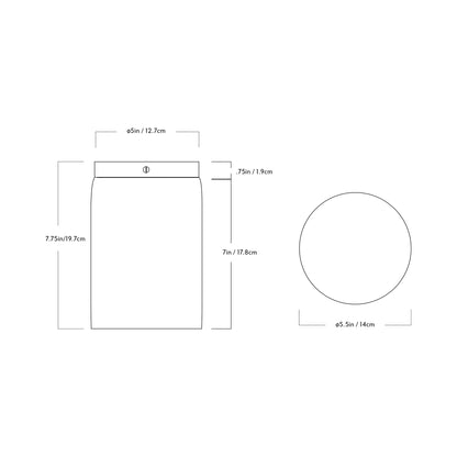 Surface Flush Mount Ceiling Light - line drawing.