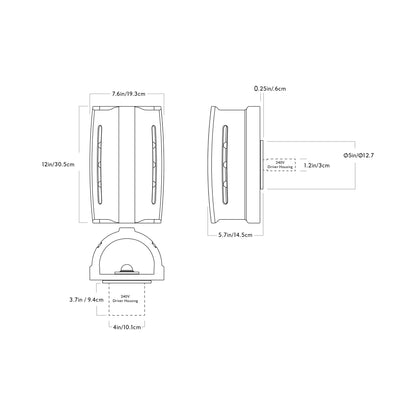 Taqa LED Wall Light - line drawing.