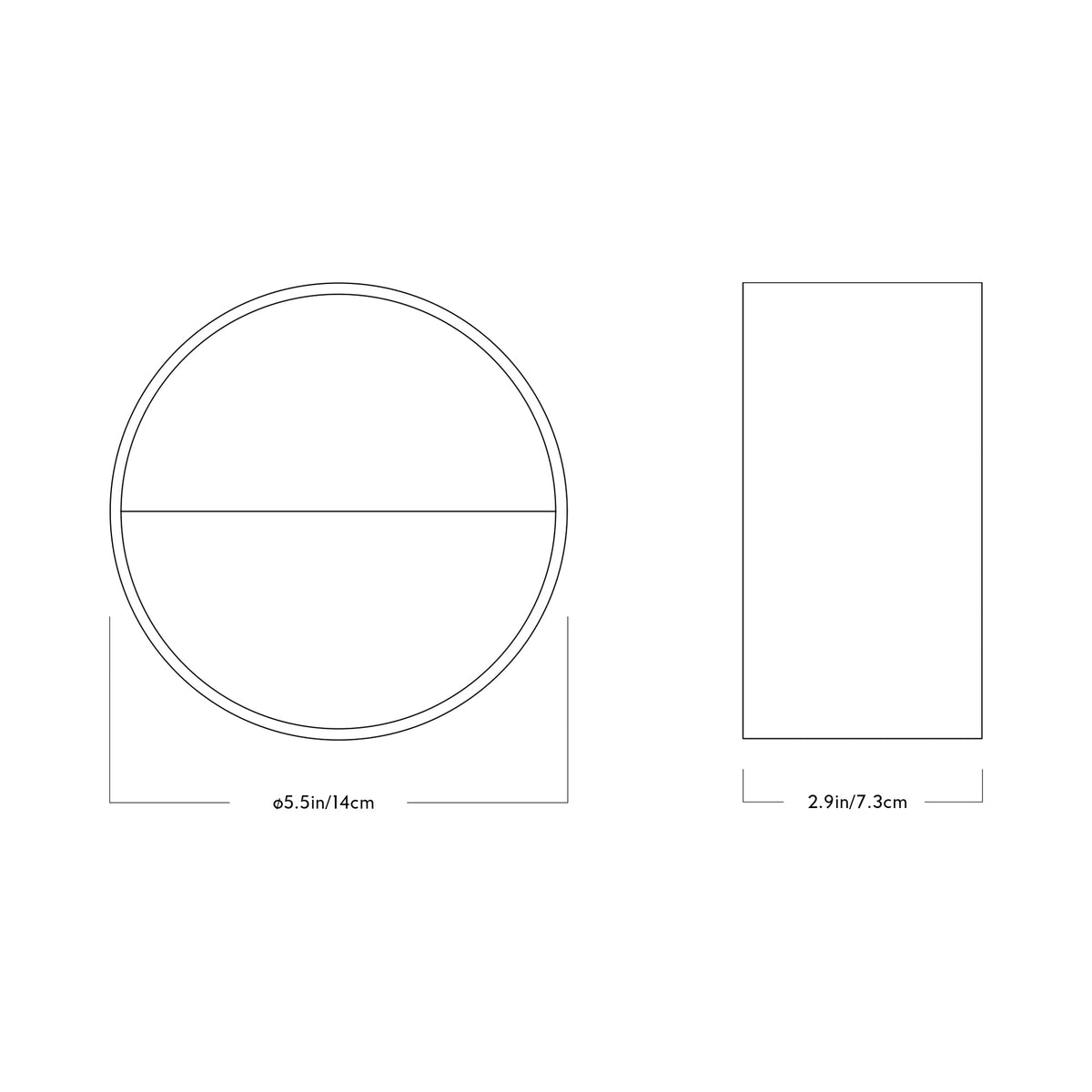 Tobor LED Wall Light - line drawing.