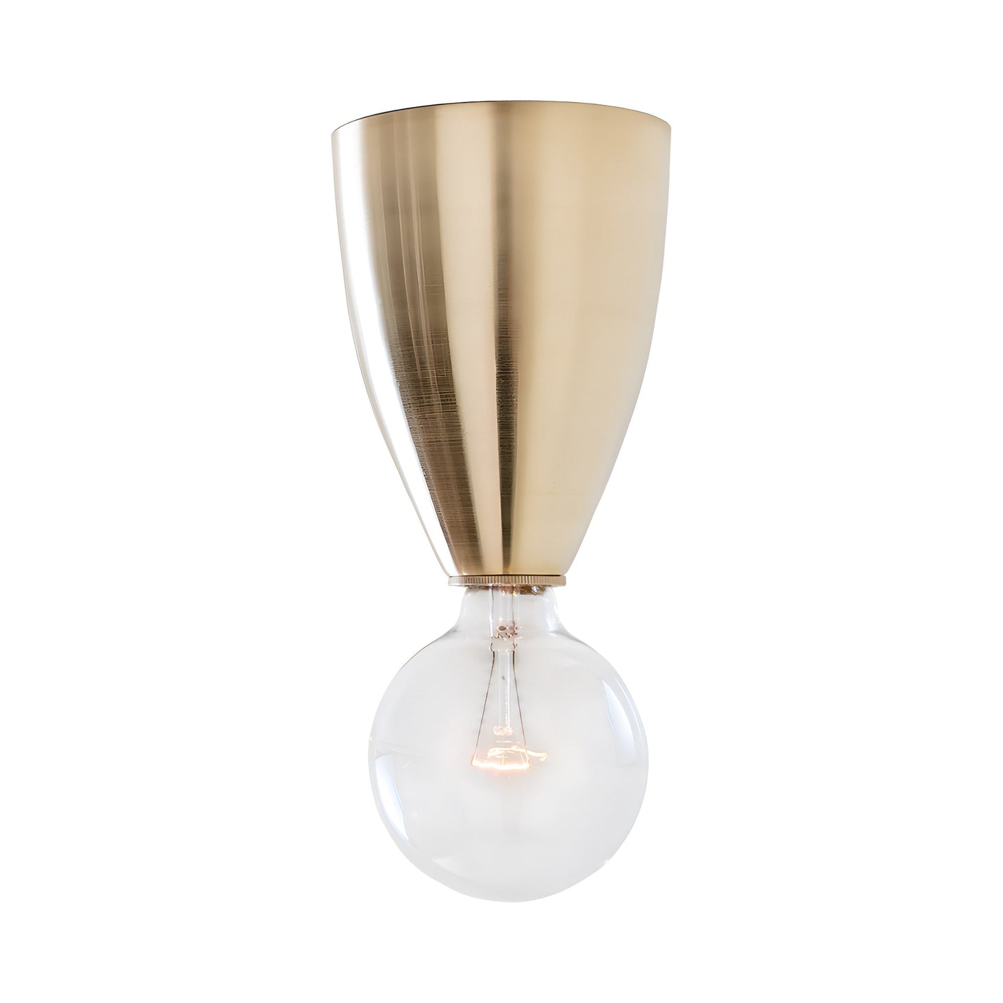 Valo Flush Mount Ceiling Light in Unlacquered Brushed Brass.
