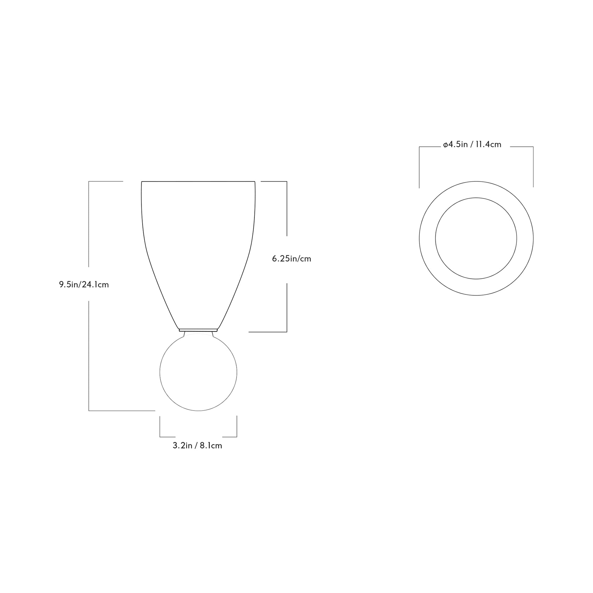 Valo Flush Mount Ceiling Light - line drawing.