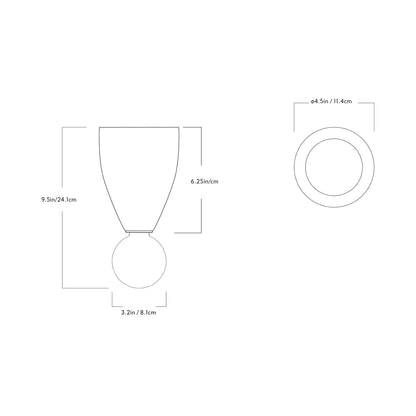Valo Flush Mount Ceiling Light - line drawing.