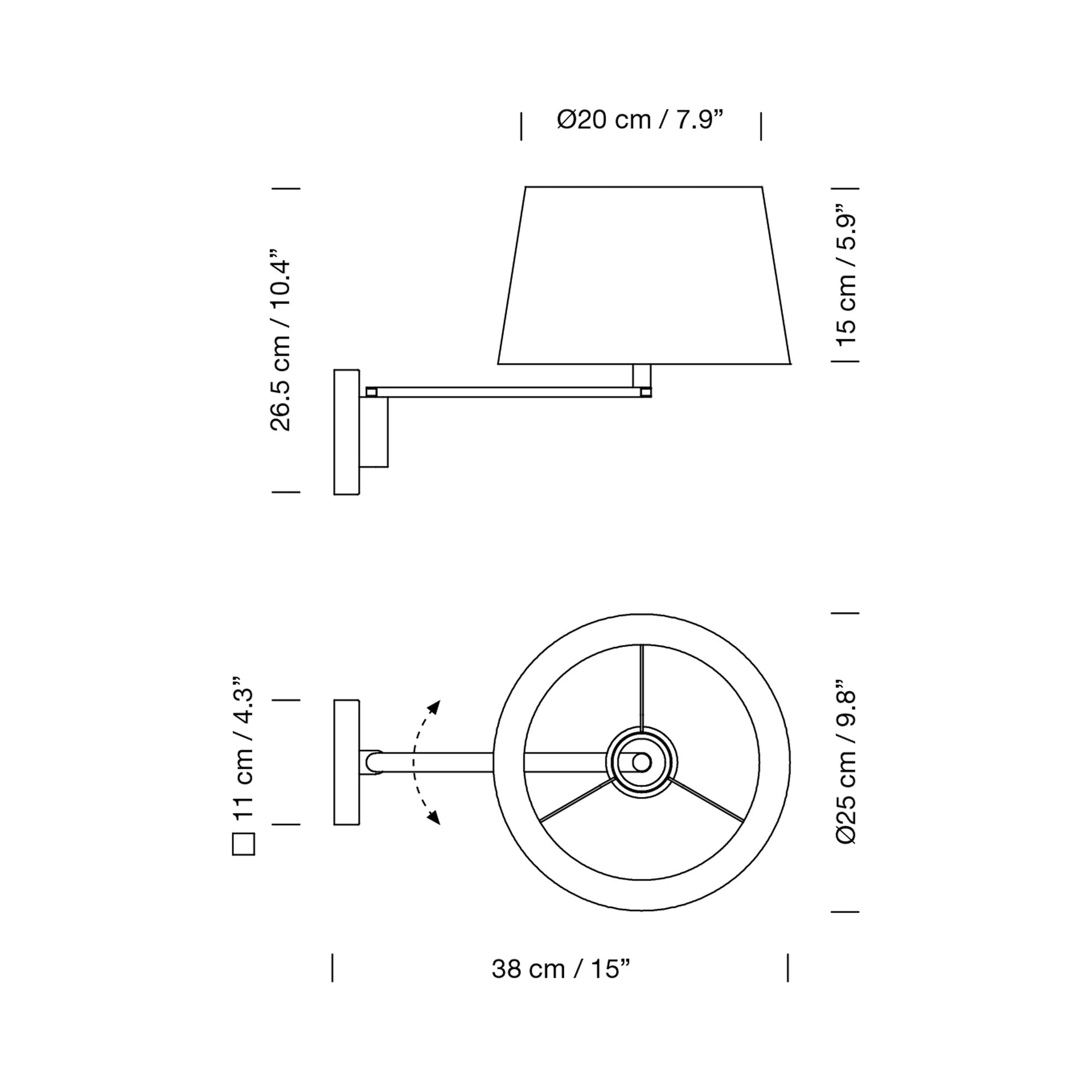 Americana Wall Light - line drawing.