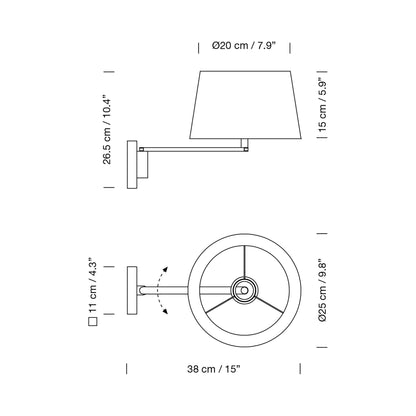 Americana Wall Light - line drawing.