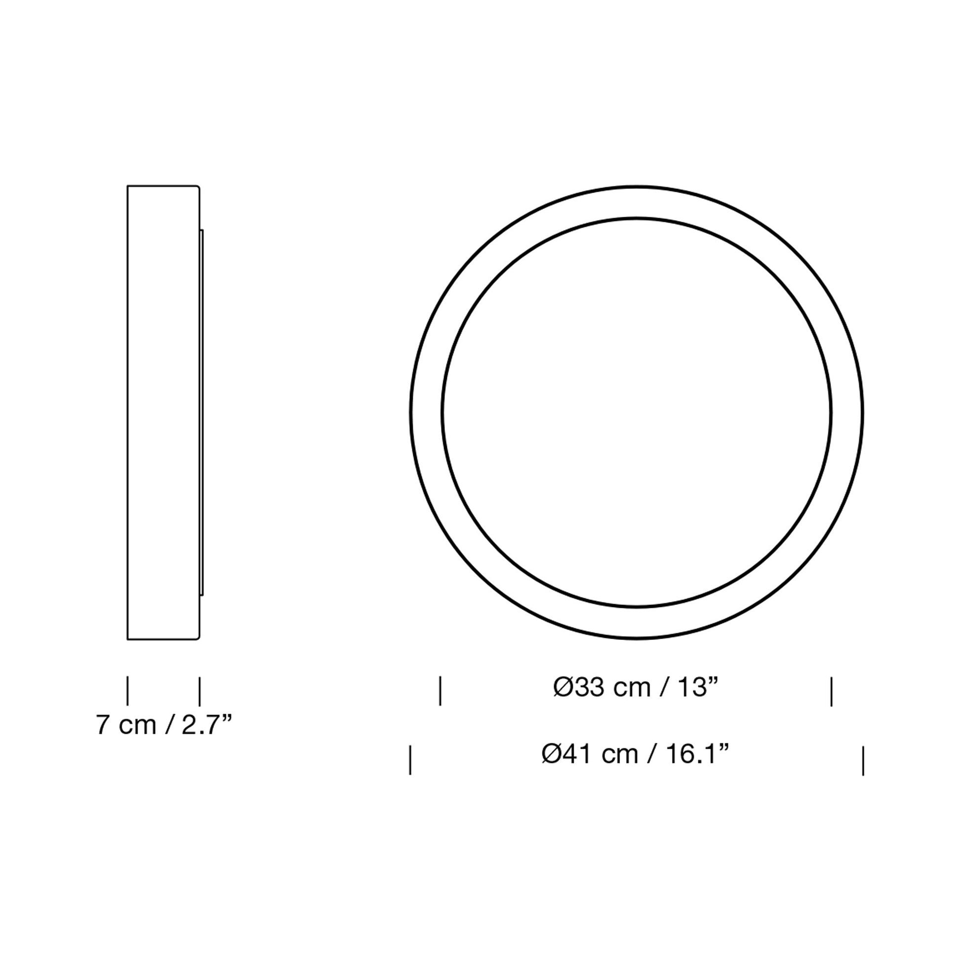 Amigo LED Ceiling/Wall Light - line drawing.