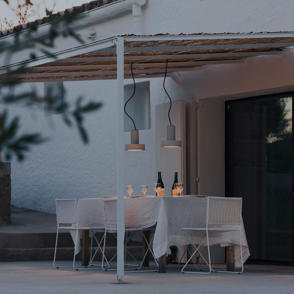 Arne S Domus Outdoor LED Pendant Light in Outside Area.