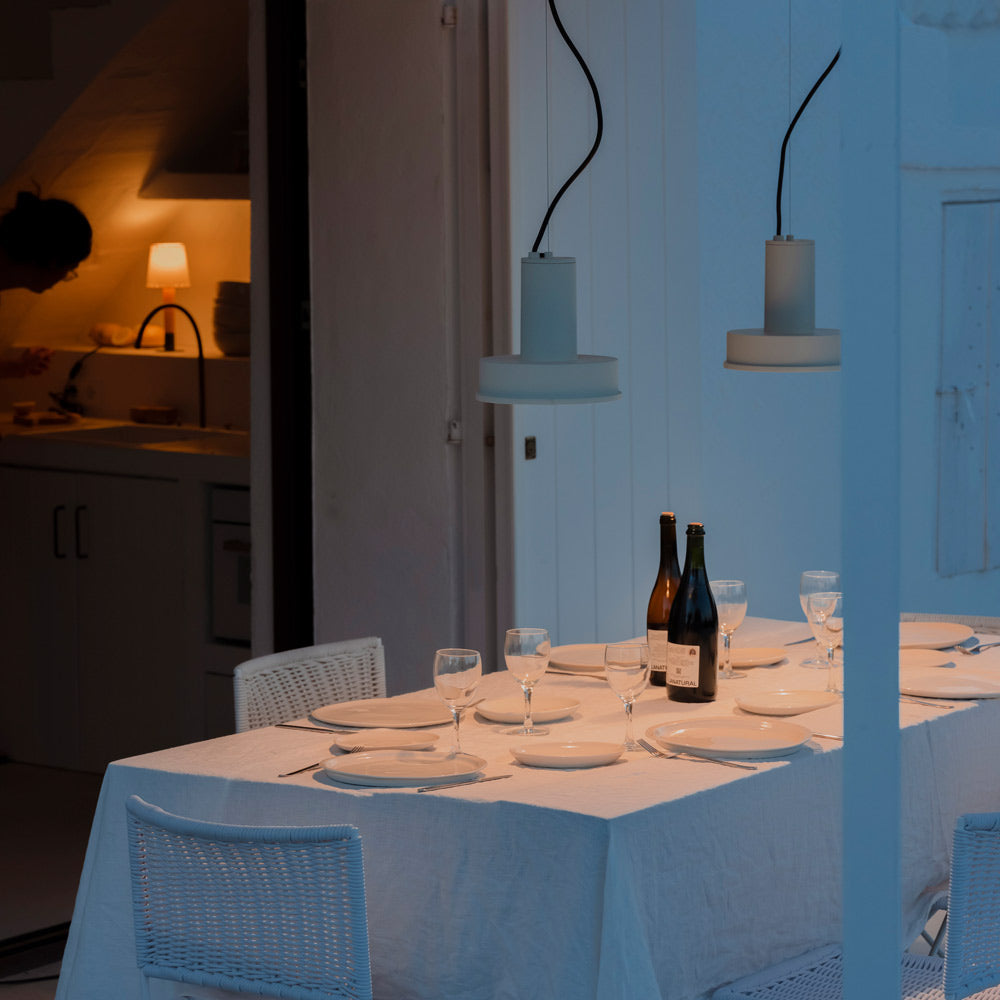 Arne S Domus Outdoor LED Pendant Light in Outside Area.