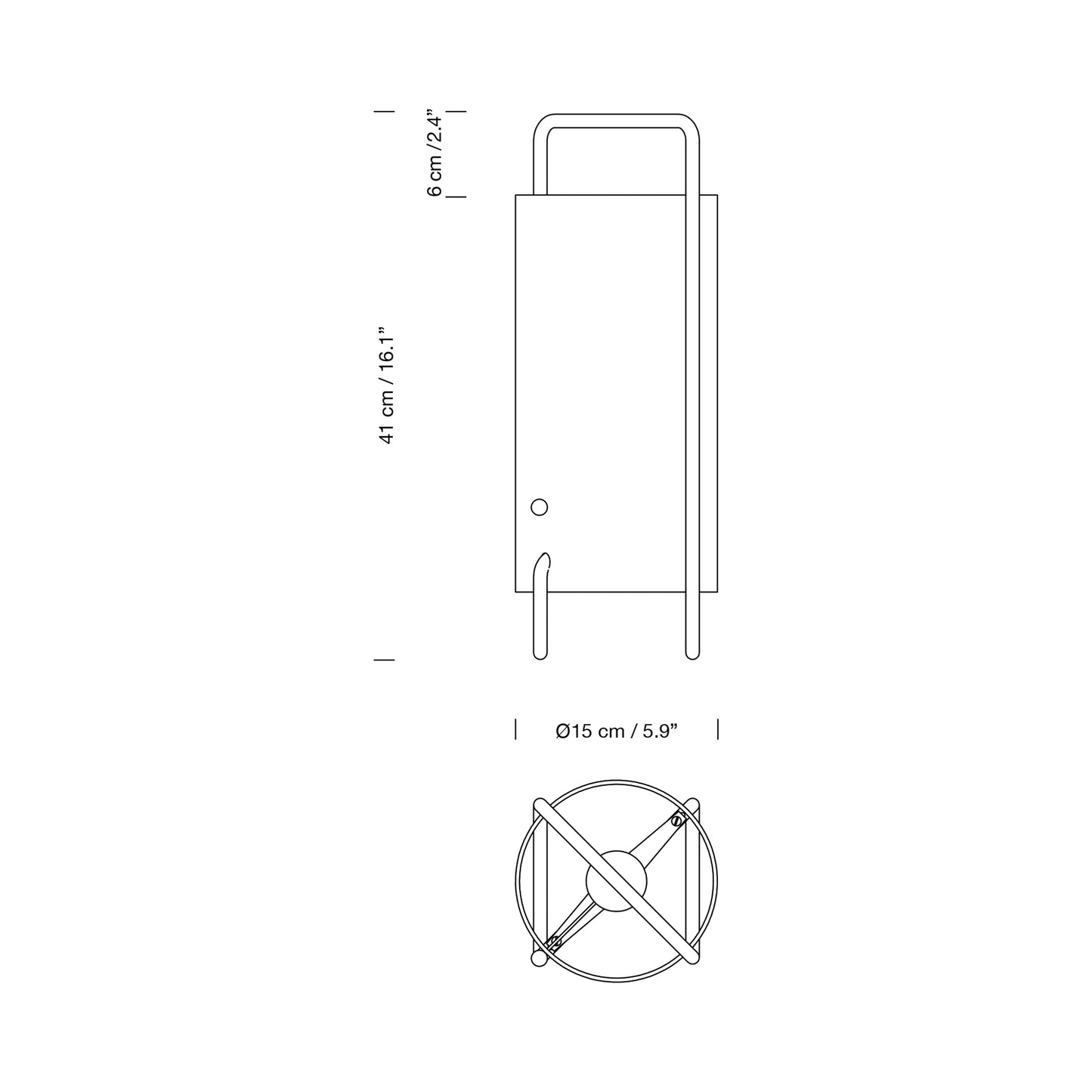 Asa Table Lamp - line drawing.