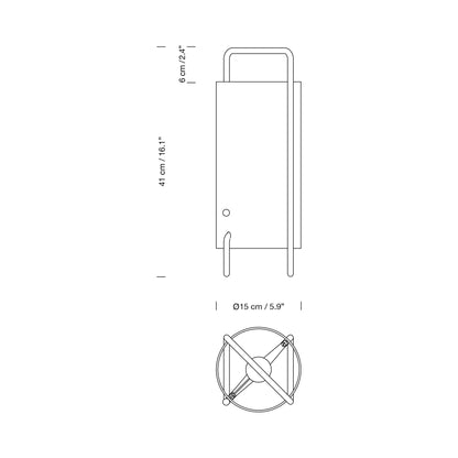 Asa Table Lamp - line drawing.