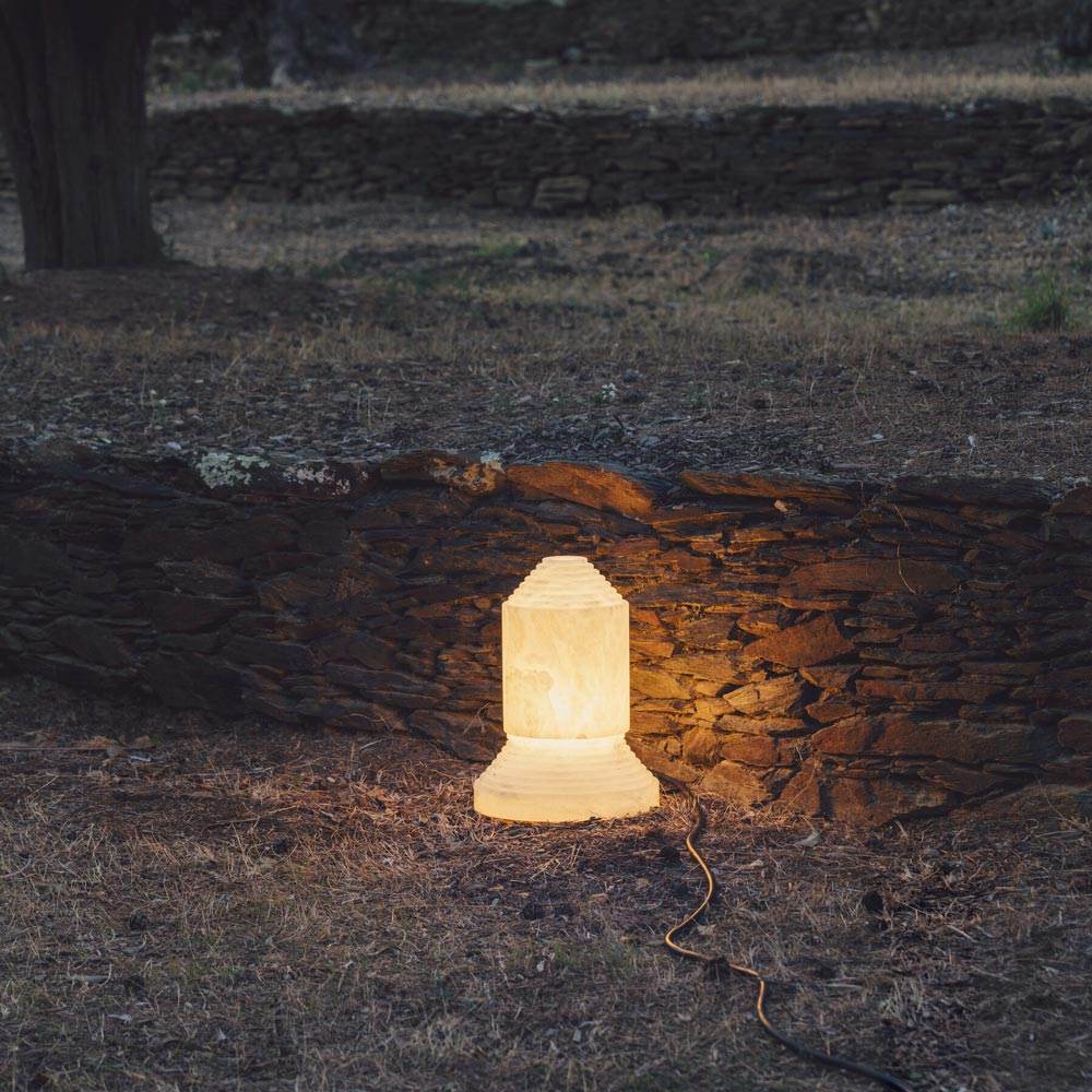 Babel Table Lamp in Outside Area.
