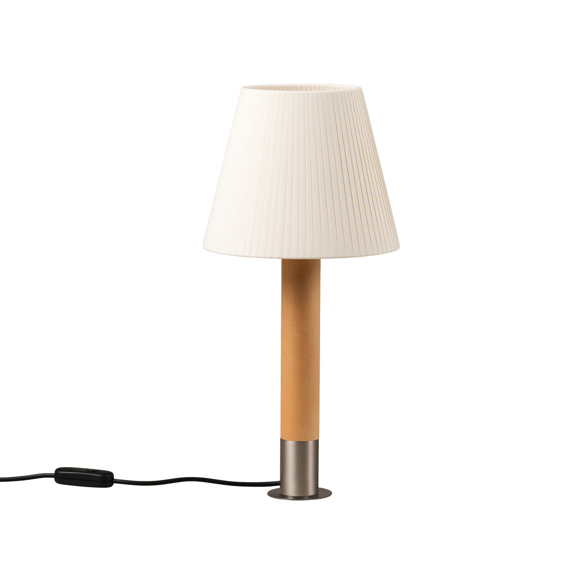 Básica M1 Table Lamp in Nickel/Natural Shade (With Stabilizing Disc).
