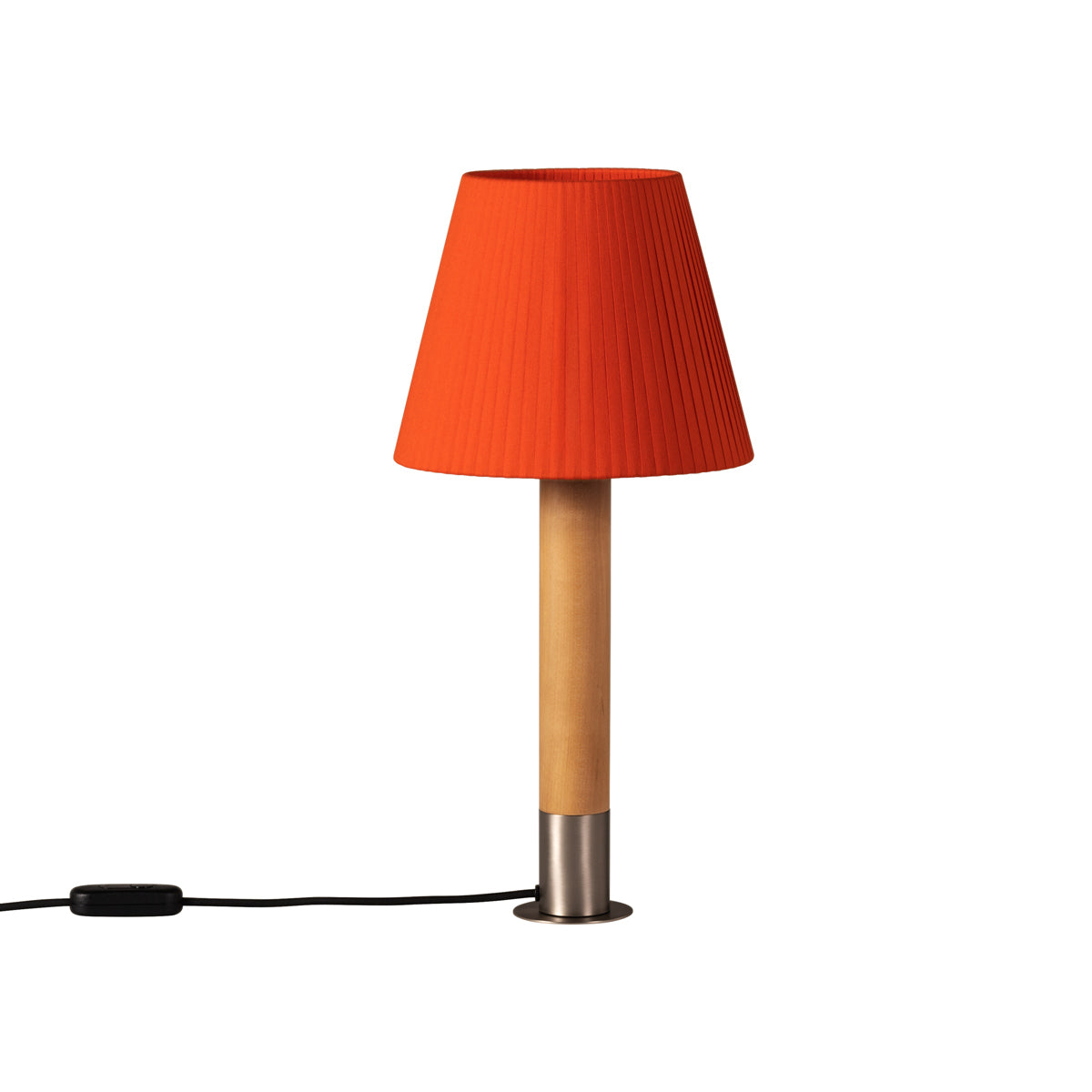 Básica M1 Table Lamp in Nickel/Red-amber Shade (With Stabilizing Disc).