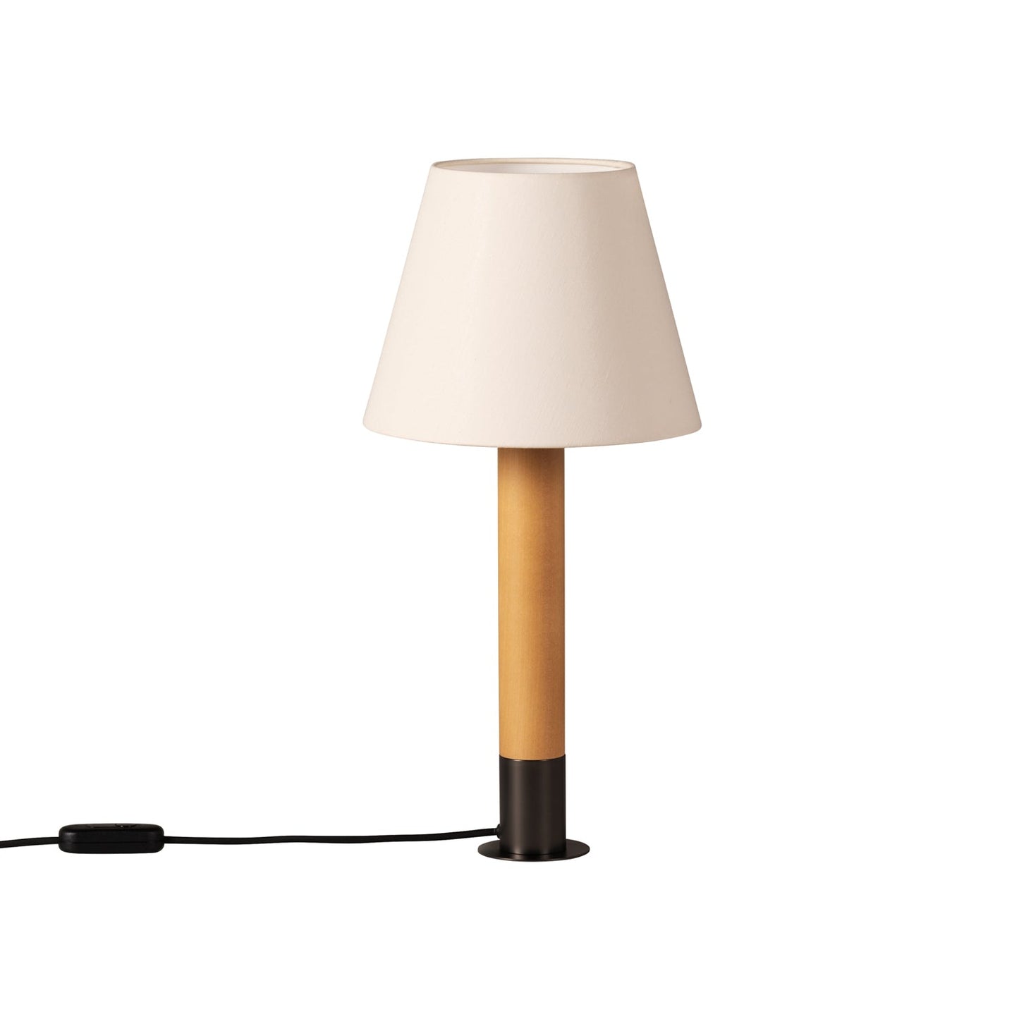 Básica M1 Table Lamp in Bronze/White Shade (With Stabilizing Disc).