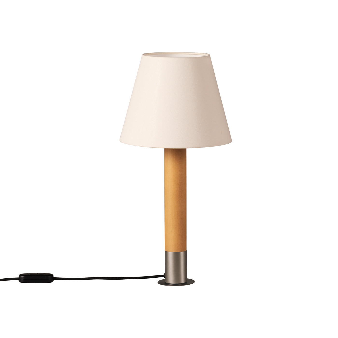 Básica M1 Table Lamp in Nickel/White Shade (With Stabilizing Disc).