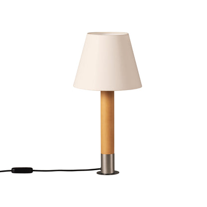Básica M1 Table Lamp in Nickel/White Shade (With Stabilizing Disc).