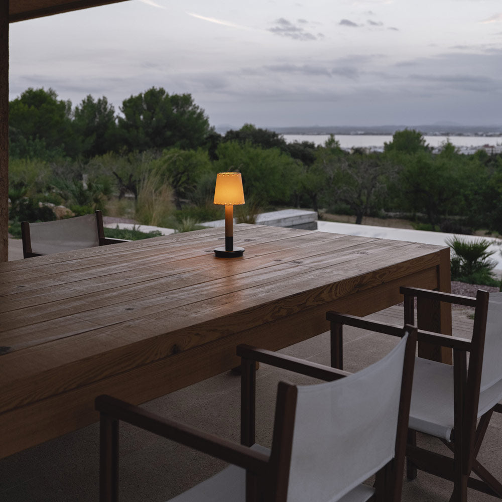 Básica Mini LED Rechargeable Table Lamp in Outside Area.