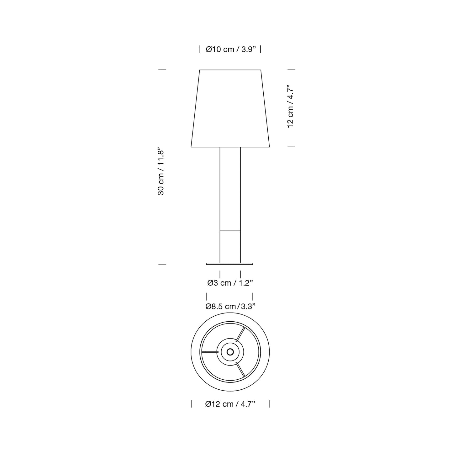 Básica Mini Table Lamp - line drawing.