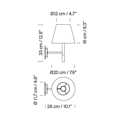 BC2 Wall Light - line drawing.