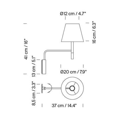 BC3 Wall Light - line drawing.