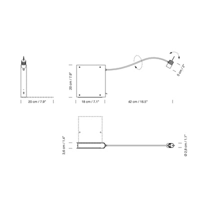 Bib Luz LED Table Lamp - line drawing.