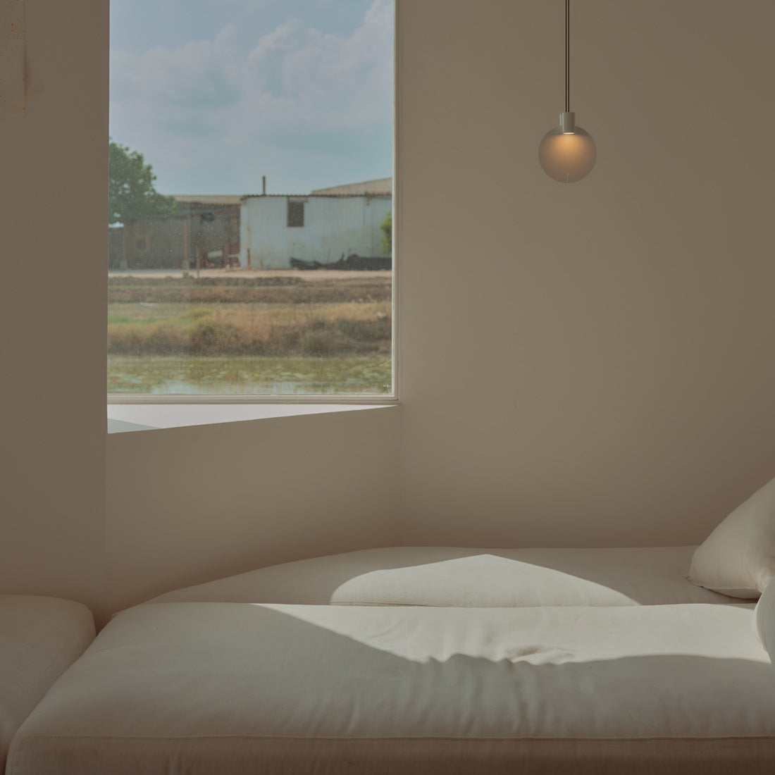 Bijou LED Pendant Light in bedroom.