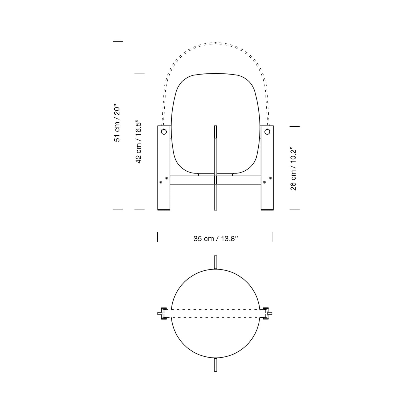 Cesta Metálica Table Lamp - line drawing.