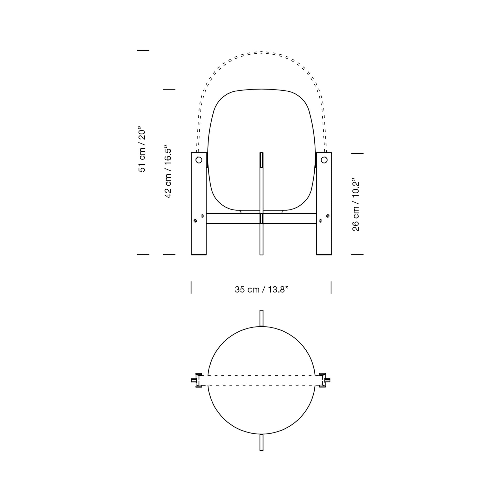 Cesta Metálica Table Lamp - line drawing.