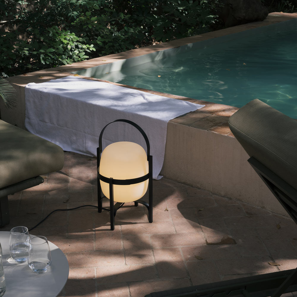 Cesta Outdoor Table Lamp in Outside Area.
