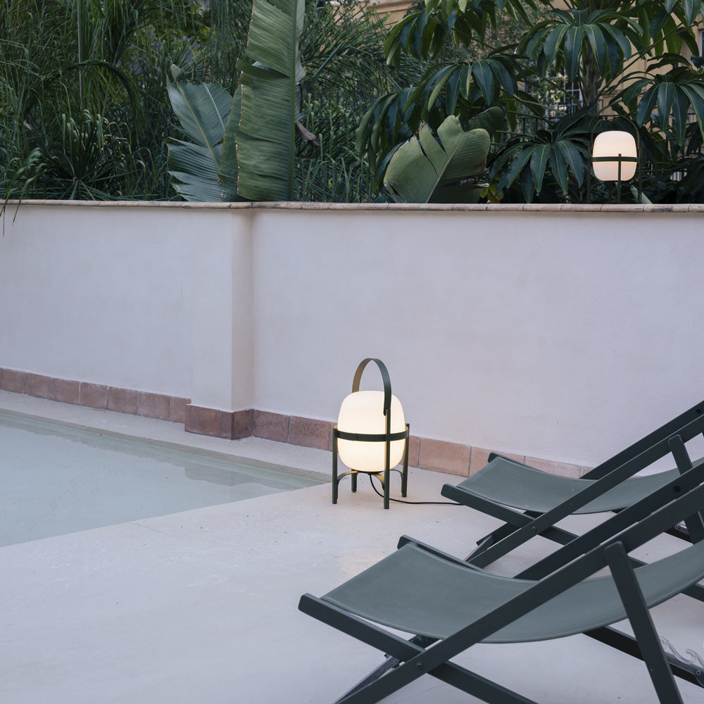 Cesta Outdoor Table Lamp in Outside Area.