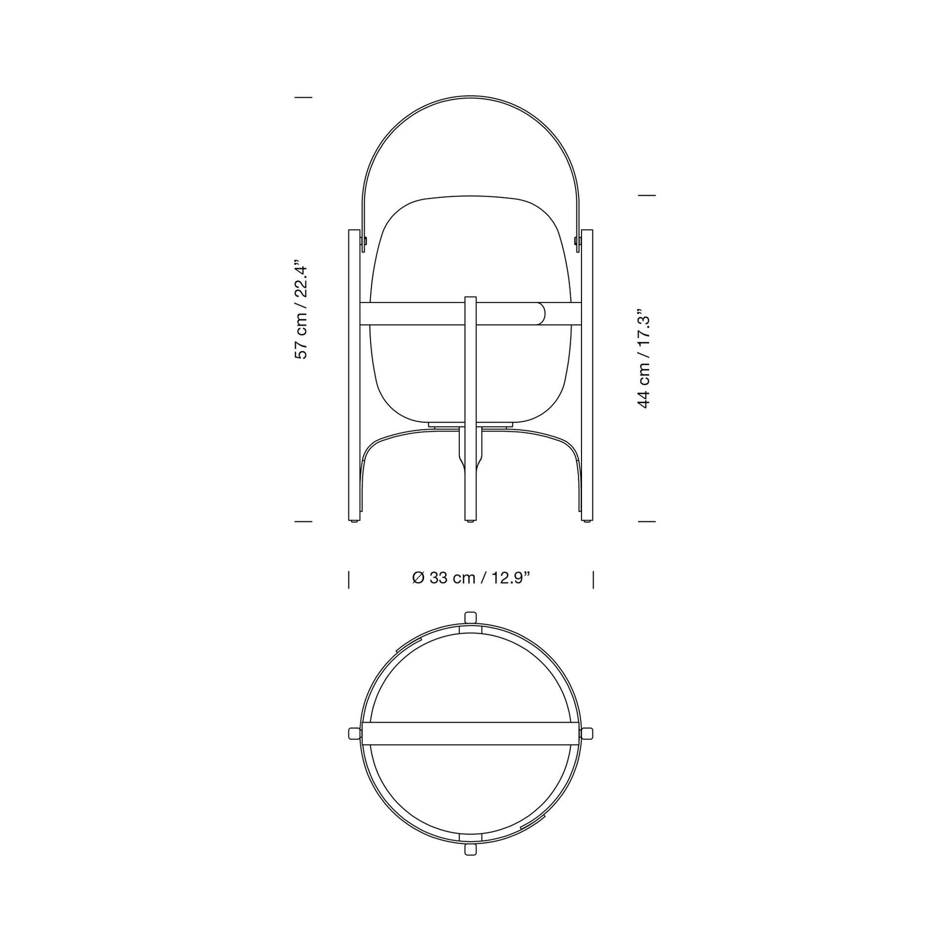Cesta Outdoor Table Lamp - line drawing.