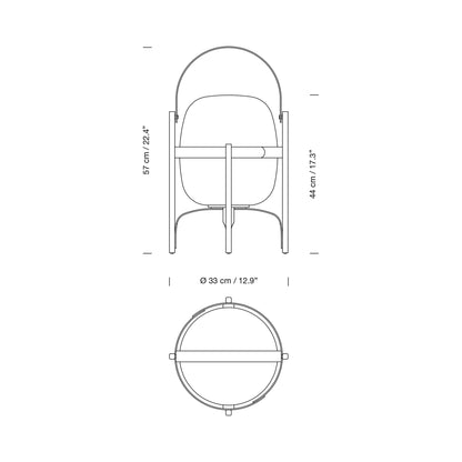 Cesta Outdoor Table Lamp - line drawing.