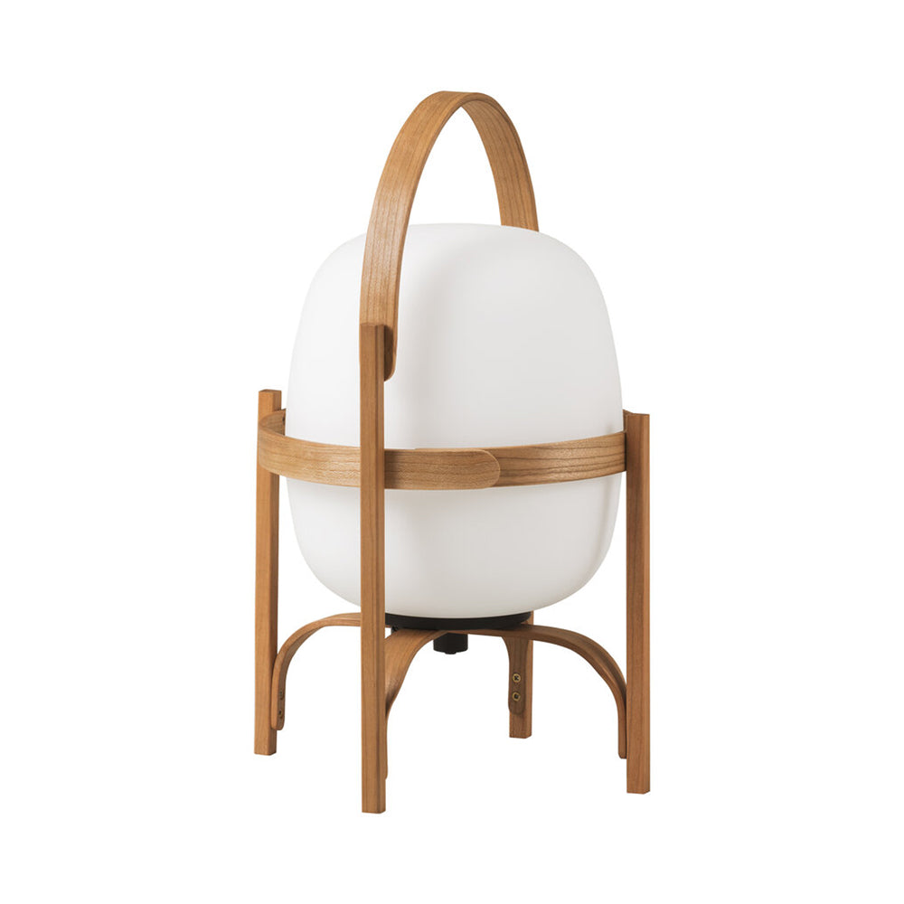 Cestita LED Rechargeable Table Lamp in White Opal Glass.