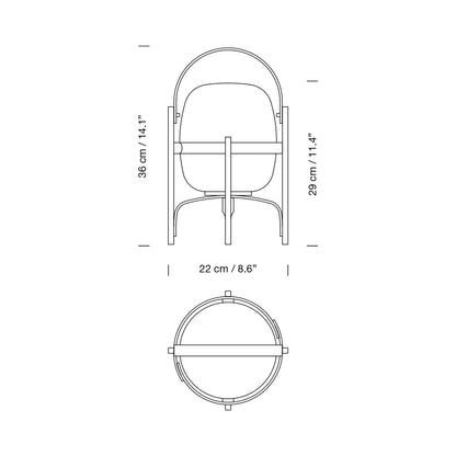 Cestita LED Rechargeable Table Lamp - line drawing.