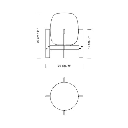 Cestita Metálica Table Lamp - line drawing.