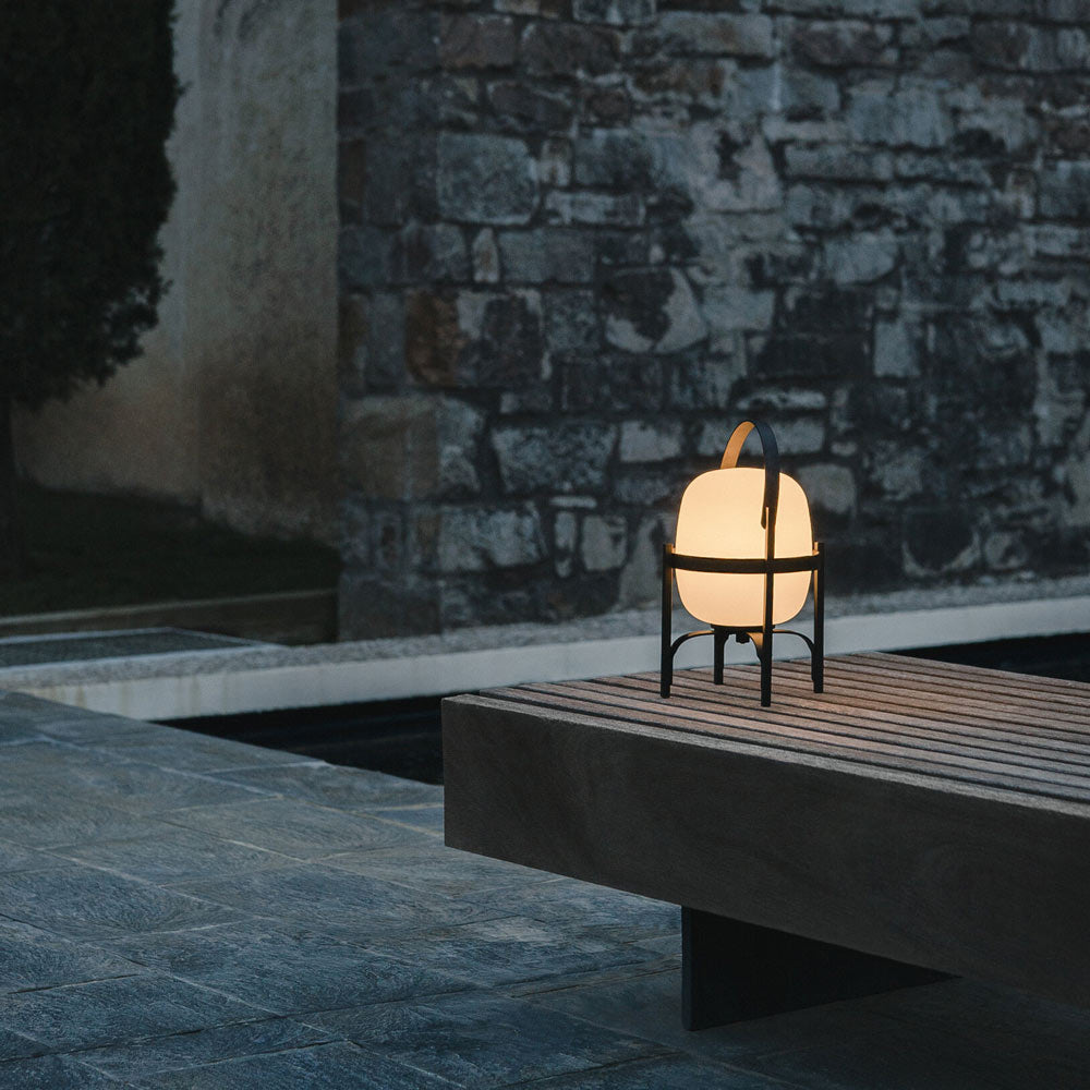 Cestita Outdoor LED Rechargeable Table Lamp in Outside Area.