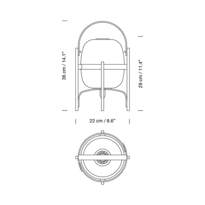Cestita Table Lamp - line drawing.
