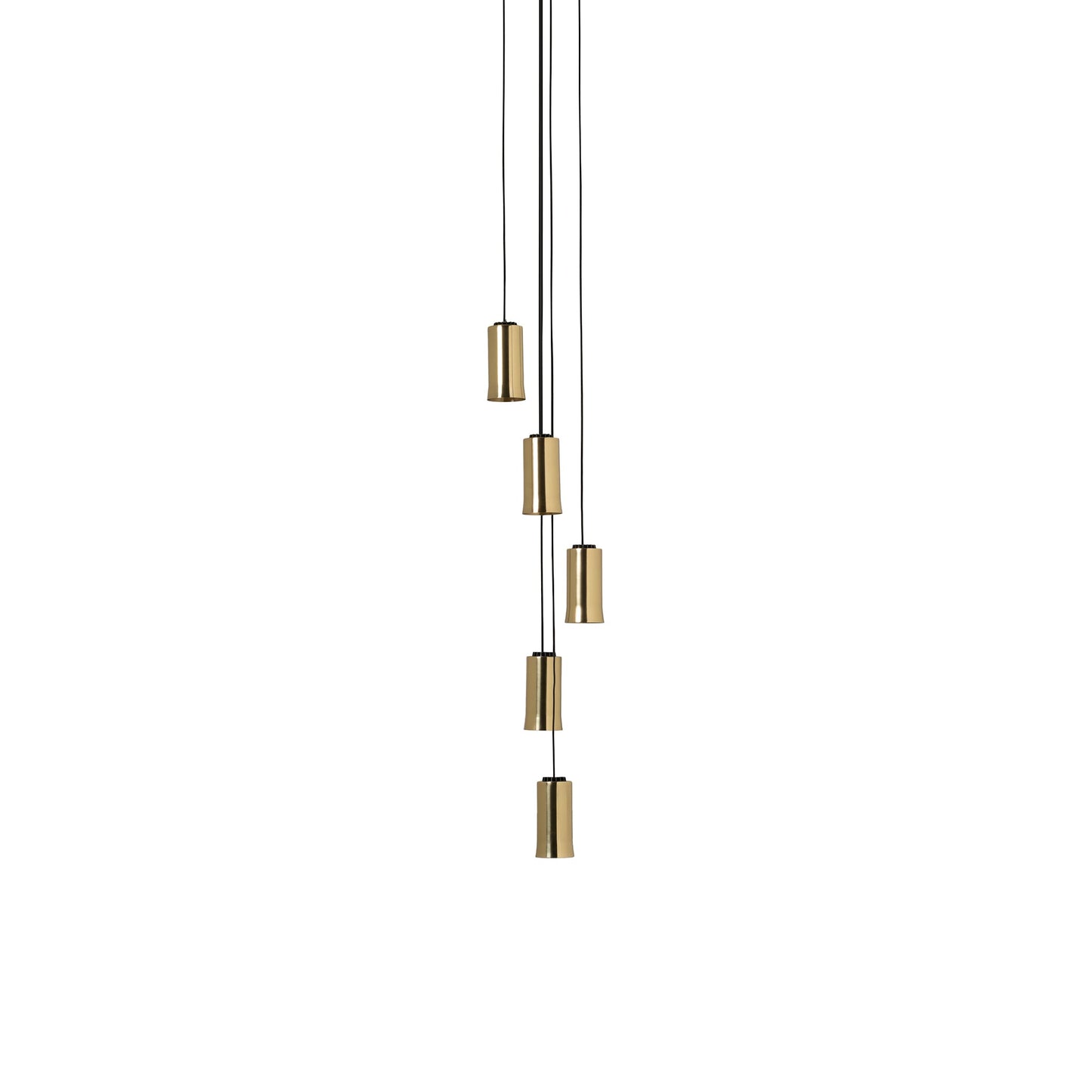Cirio Cascada LED Pendant Light in Polished Brass (5-Light).