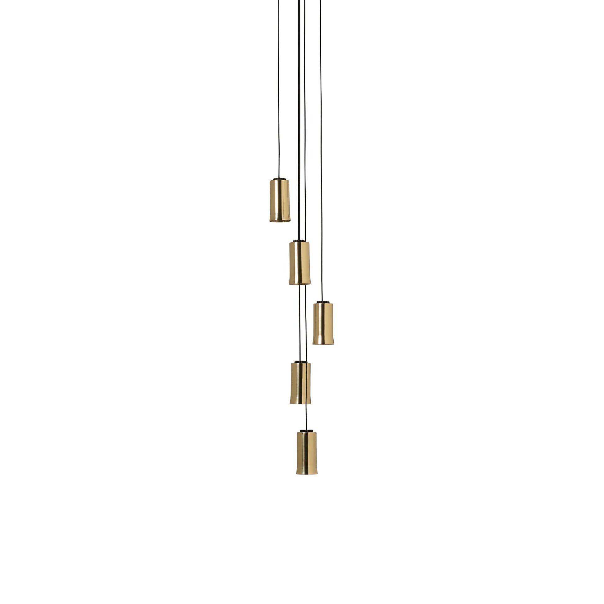 Cirio Cascada LED Pendant Light in Polished Brass (5-Light).