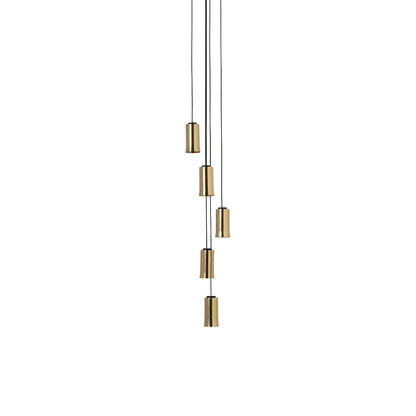 Cirio Cascada LED Pendant Light in Polished Brass (5-Light).