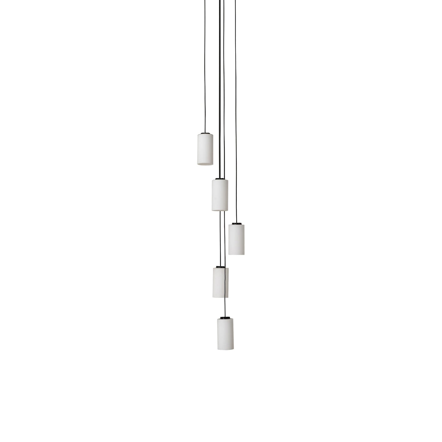 Cirio Cascada LED Pendant Light in White Opal Glass (5-Light).
