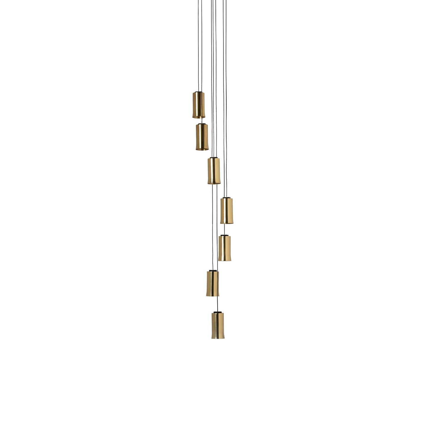 Cirio Cascada LED Pendant Light in Polished Brass (7-Light).