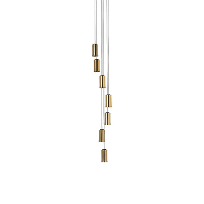 Cirio Cascada LED Pendant Light in Polished Brass (7-Light).