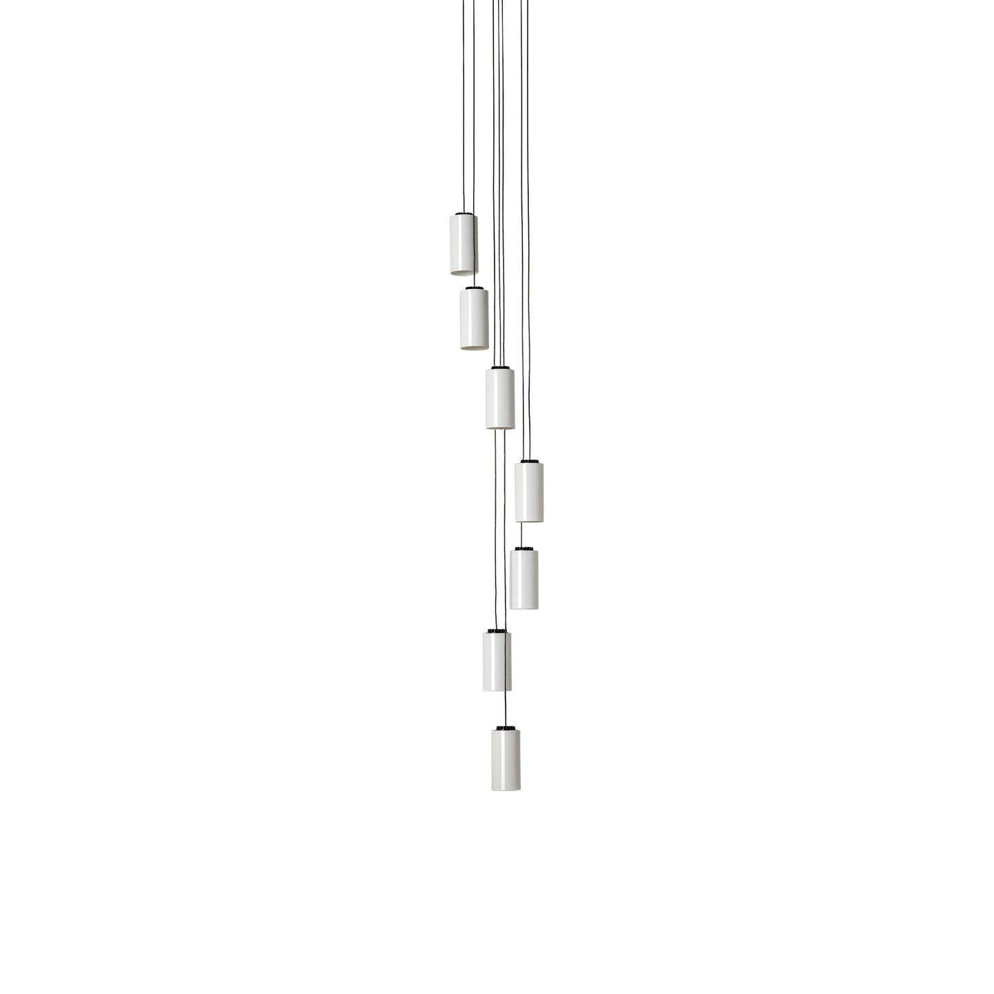 Cirio Cascada LED Pendant Light in White Porcelain (7-Light).
