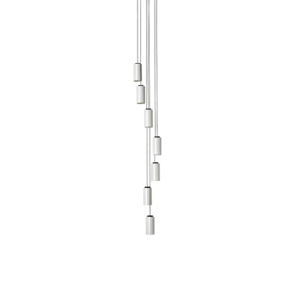 Cirio Cascada LED Pendant Light in White Porcelain (7-Light).