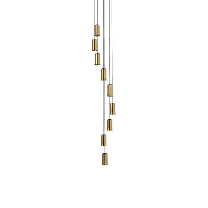 Cirio Cascada LED Pendant Light in Polished Brass (9-Light).